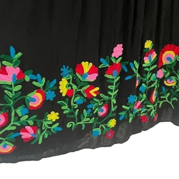 Riviera Sun Rayon Crepe Short Dress with Multicolored Embroidery  SZ 3X #1754 - Picture 8 of 16